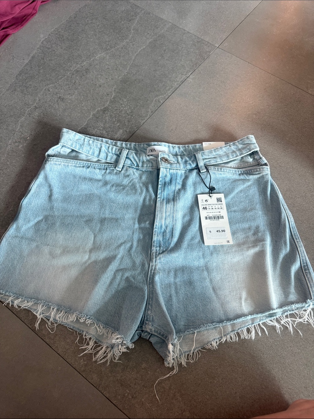 Zara Washed Light Blue Denim Cutoff Shorts